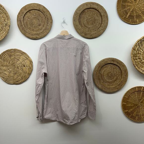 Everlane Long Sleeve Button Down Shirt Mens XL Cotton Striped Red Cream Preppy - Picture 3 of 8